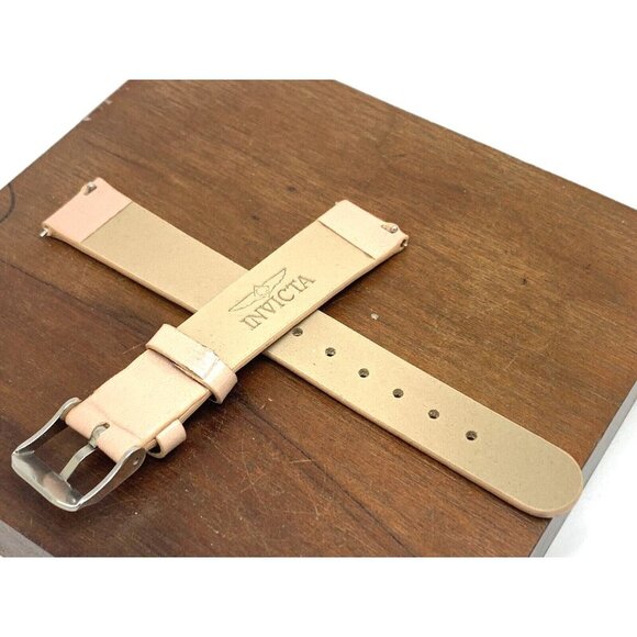 Invicta Watch Replacement Band Pink Leather 16mm Lug Silver Tone Steel Clasp - Picture 2 of 7